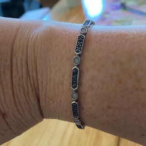 925 black and white diamond bracelet. 7.25”